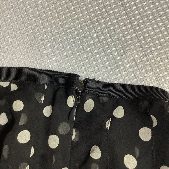 Lauren Ralph Lauren Black & White Silk Polka Dot Flowy Skirt - Picture 6 of 11